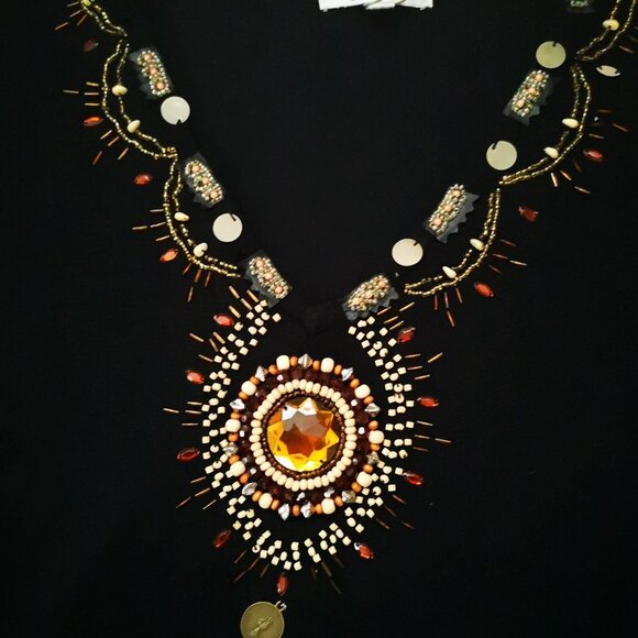 NWT Carducci Ladies Black with Bead Design Sweater - Picture 3 of 7